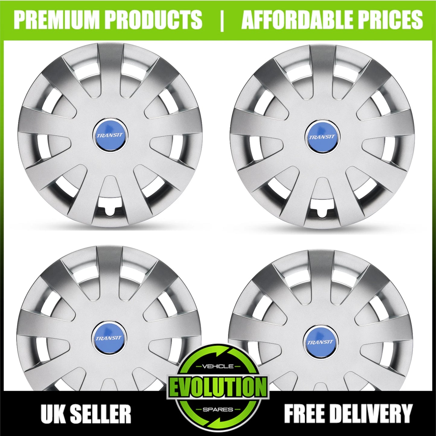 16" WHEEL TRIMS HUB CAPS COVERS RIMS TO FIT FORD TRANSIT MK8 2013-2025