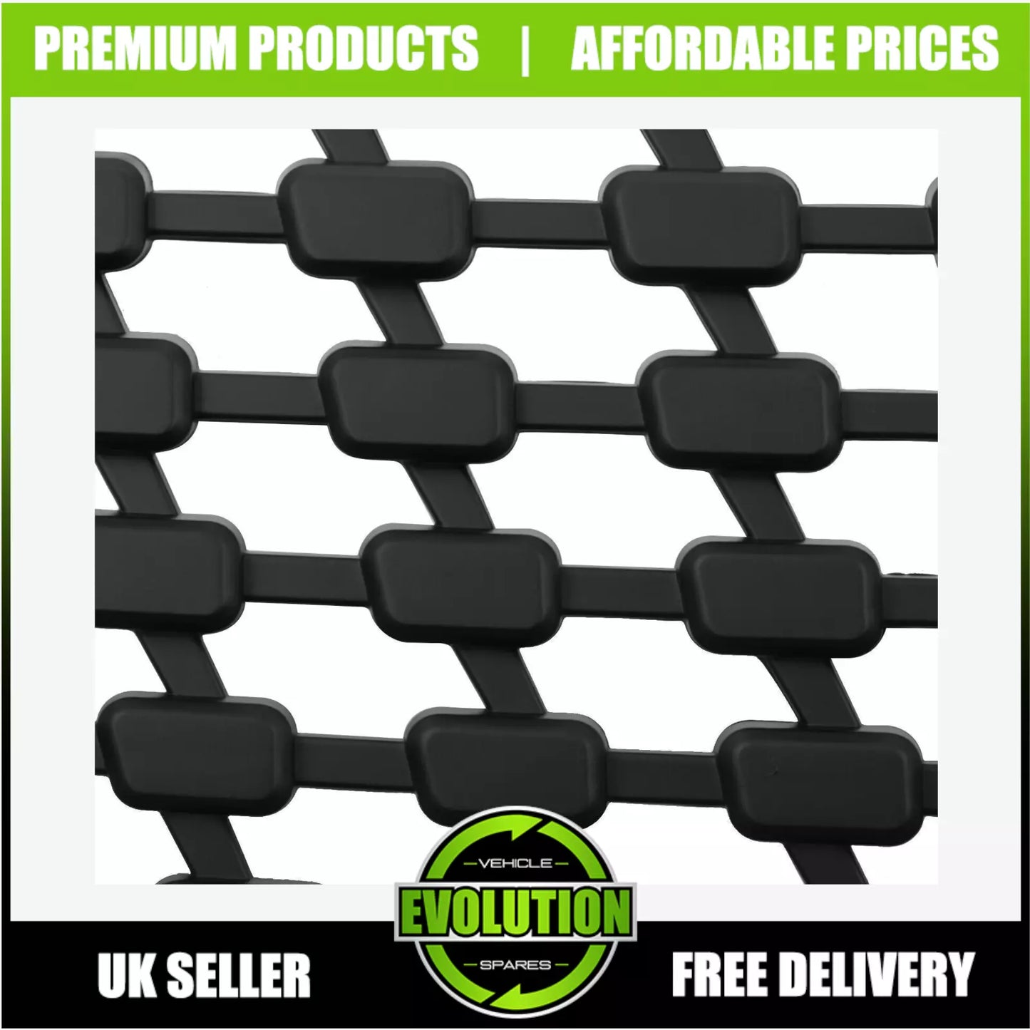 BLACK FRONT BADGELESS DE BADGED GRILLE FITS Mitsubishi L200 2015-2019 TRITON