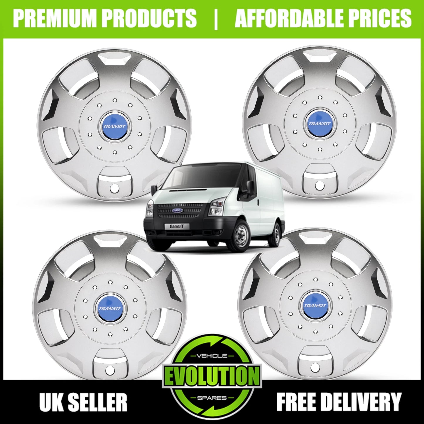 New It's free to sell on eBay Excludes Vehicles and business sellers Sell one like this  Share 15" WHEEL TRIMS TO FIT FORD TRANSIT VAN SET OF 4 2000-2018 MK6 MK7 MK8 HUB CAPS