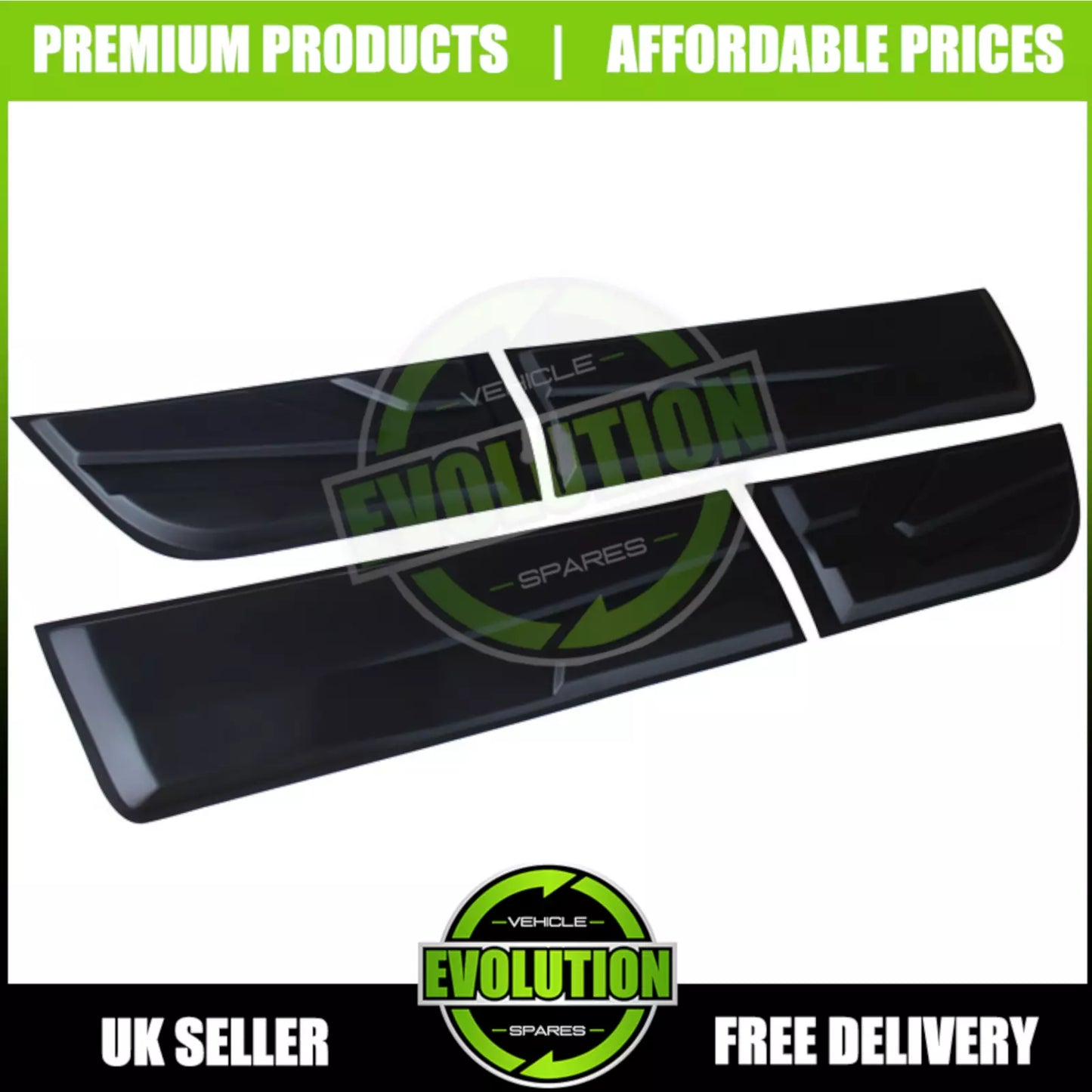 MATT BLACK LARGE SIDE DOOR BODY KIT CLADDING TRIM FITS MITSUBISHI L200 2015-2023