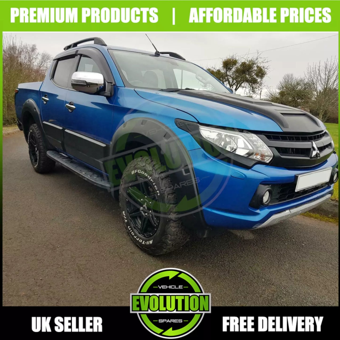 FITS MITSUBISHI L200 SERIES 5 2016-19 Bonnet Scoop Vent Hood Cover