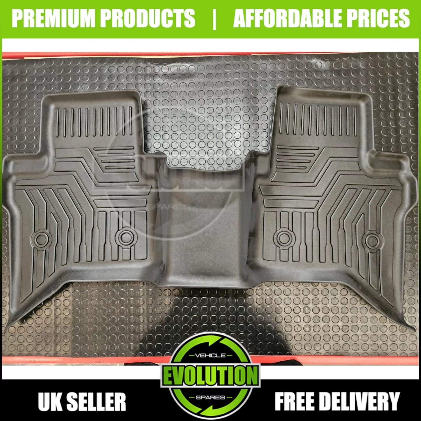 Rubber Floor Mats Deep Mud Heavy Duty Tailored 5D Moulded Toyota Hilux 2016-2024