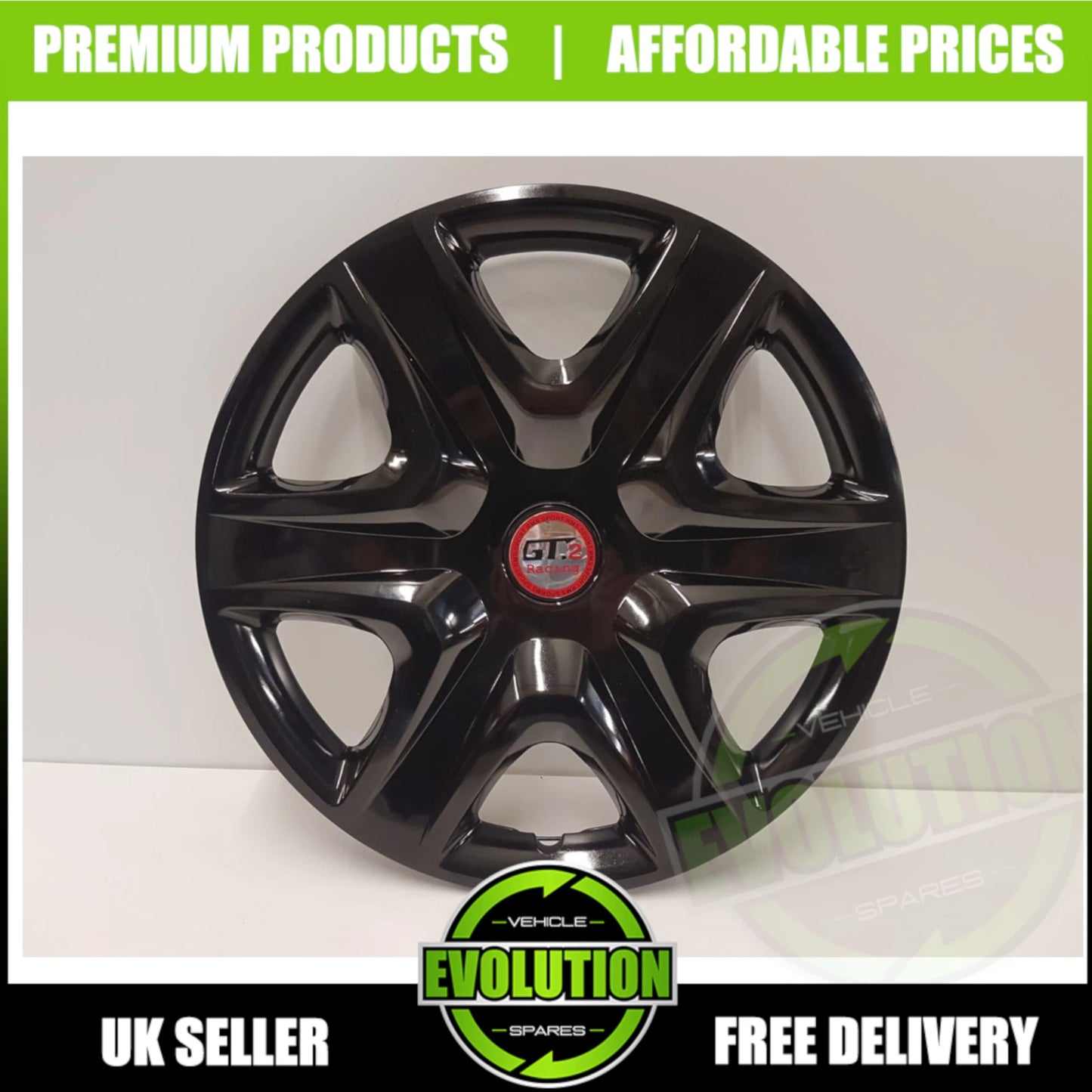 15" WHEEL TRIMS TO FIT FORD TRANSIT CONNECT 2003-2023 4 HUB CAPS GLOSS BLACK