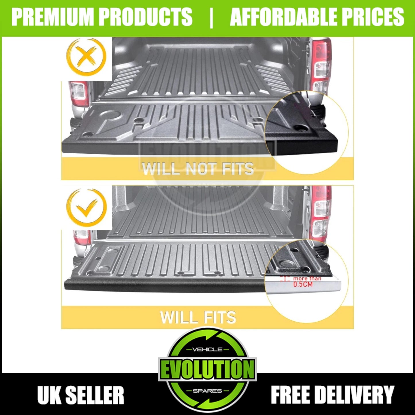 Rear Tailgate Liner Load Bed Trim Protector For Toyota Hilux 2020 on Mk9