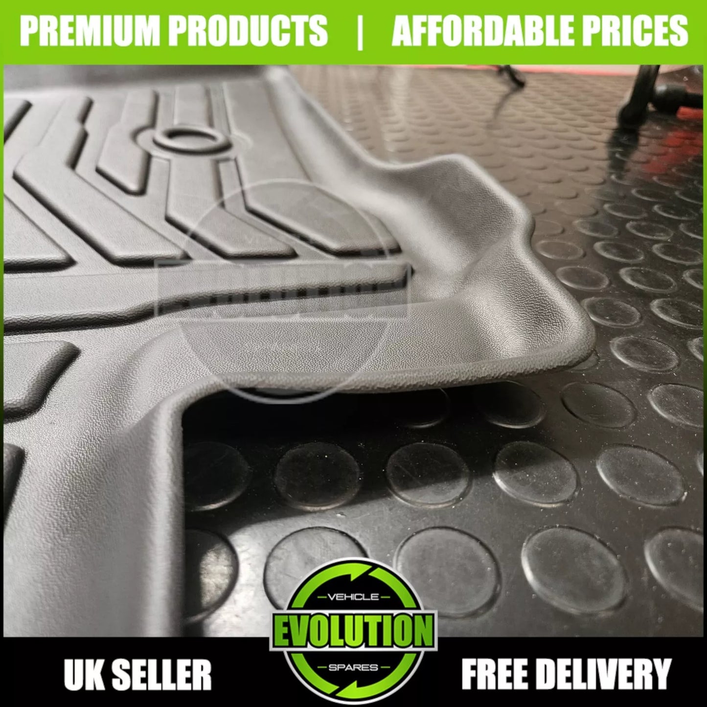 Rubber Floor Mats Deep Mud Heavy Duty Tailored 5D Moulded Toyota Hilux 2016-2024