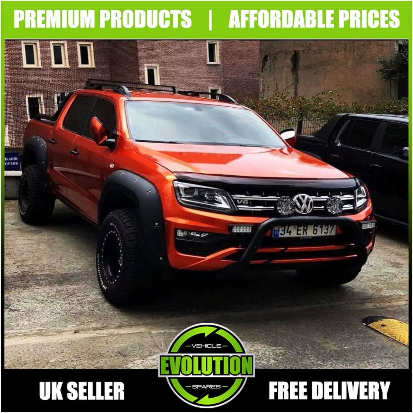 BLACK AXLE NUDGE A-BAR, BULL BAR GUARD TO FIT VOLKSWAGEN AMAROK 2010-2020
