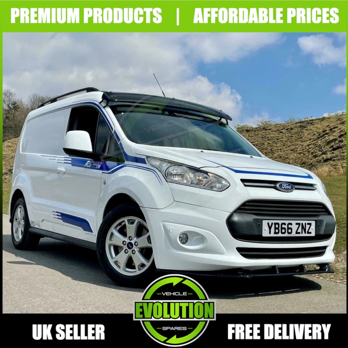 FITS FORD TRANSIT CONNECT 2013-2021 SUNVISOR DEFLECTOR WIND SUN VISOR PROTECTOR