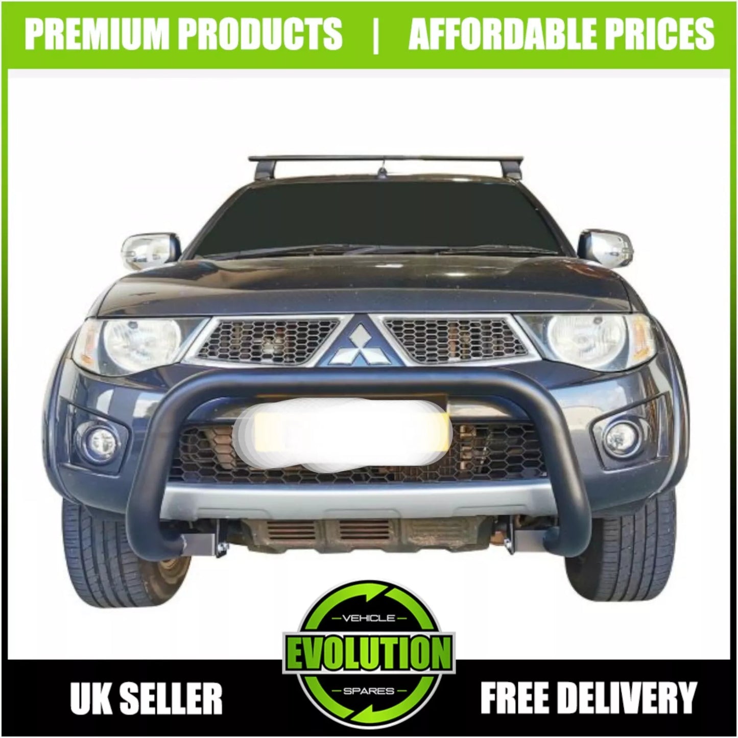 TO FIT MITSUBISHI L200 2015-2018 BLACK AXLE NUDGE A-BAR, BULL BAR GUARD