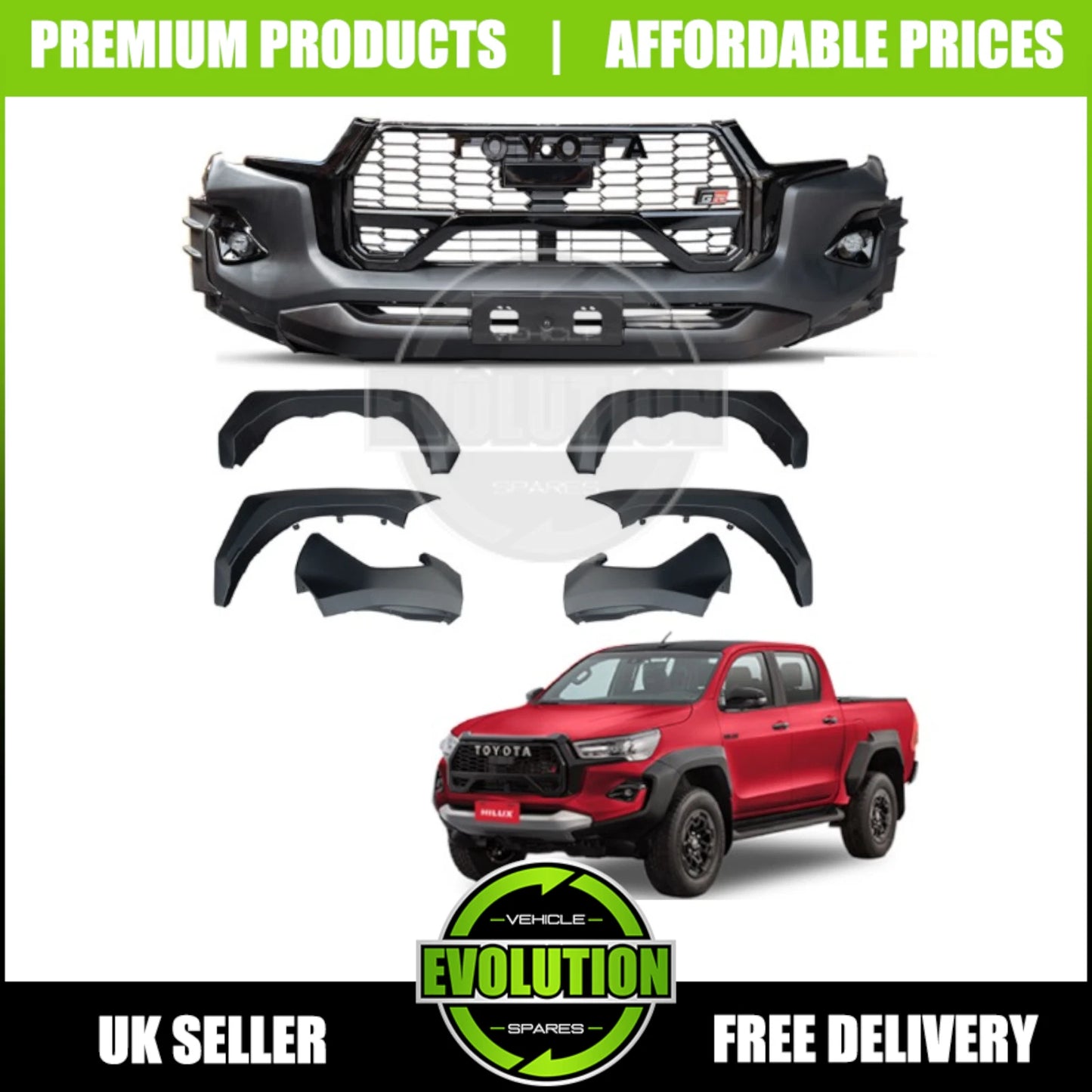 GR SPORT BODY KIT FRONT BUMPER WHEEL ARCHES BODY FOR TOYOTA HILUX MK9 2021+