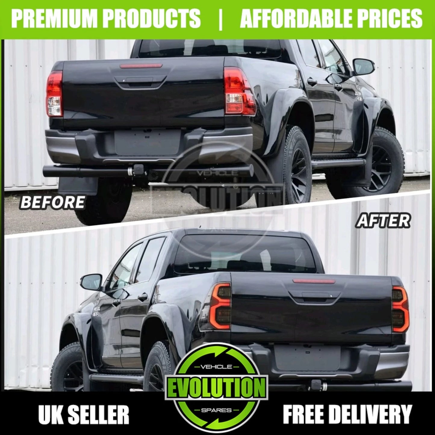 GR STYLE LED TAIL LIGHT SMOKED REAR LIGHTS UPGRADE FOR TOYOTA HILUX 2005-2016