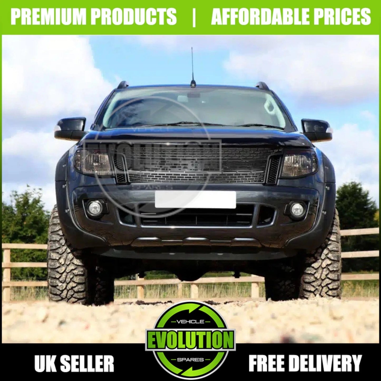 MATTE BLACK FRONT BUMPER GRILLE GRILL FOR FORD RANGER T6 2012-2015