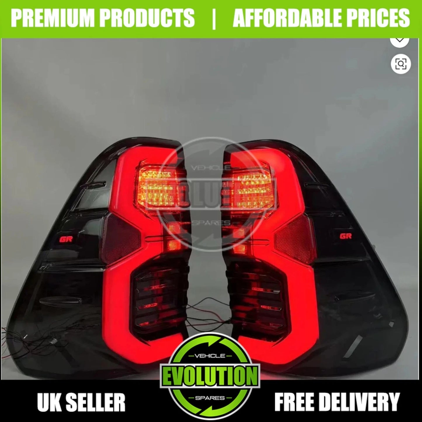 GR STYLE LED TAIL LIGHT SMOKED REAR LIGHTS UPGRADE FOR TOYOTA HILUX 2005-2016