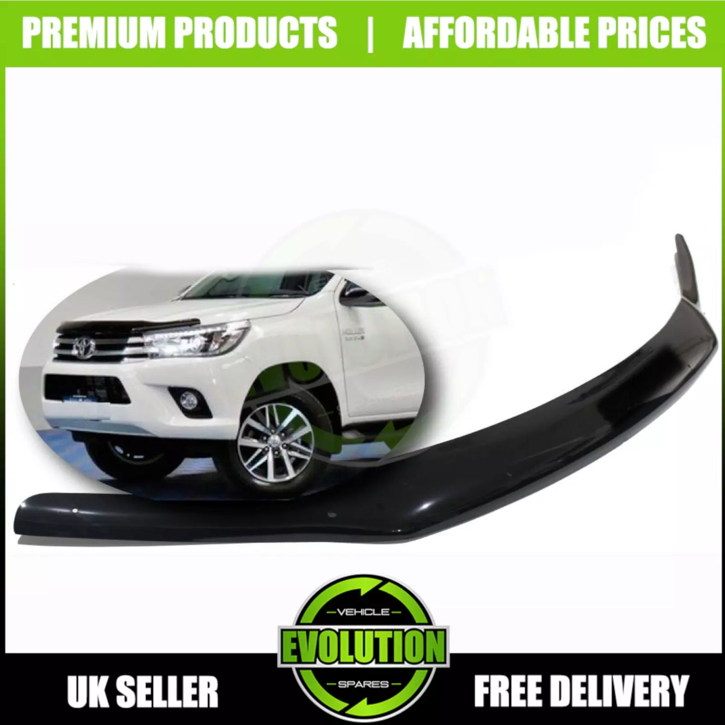 fits TOYOTA HILUX 2016-2020 BONNET GUARD + WIND DEFLECTORS BUG DEFLECTOR
