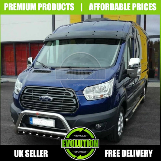 SUN VISOR GUARD WINDSCREEN GLOSS BLACK FITS FORD TRANSIT MK8 2014- 2023