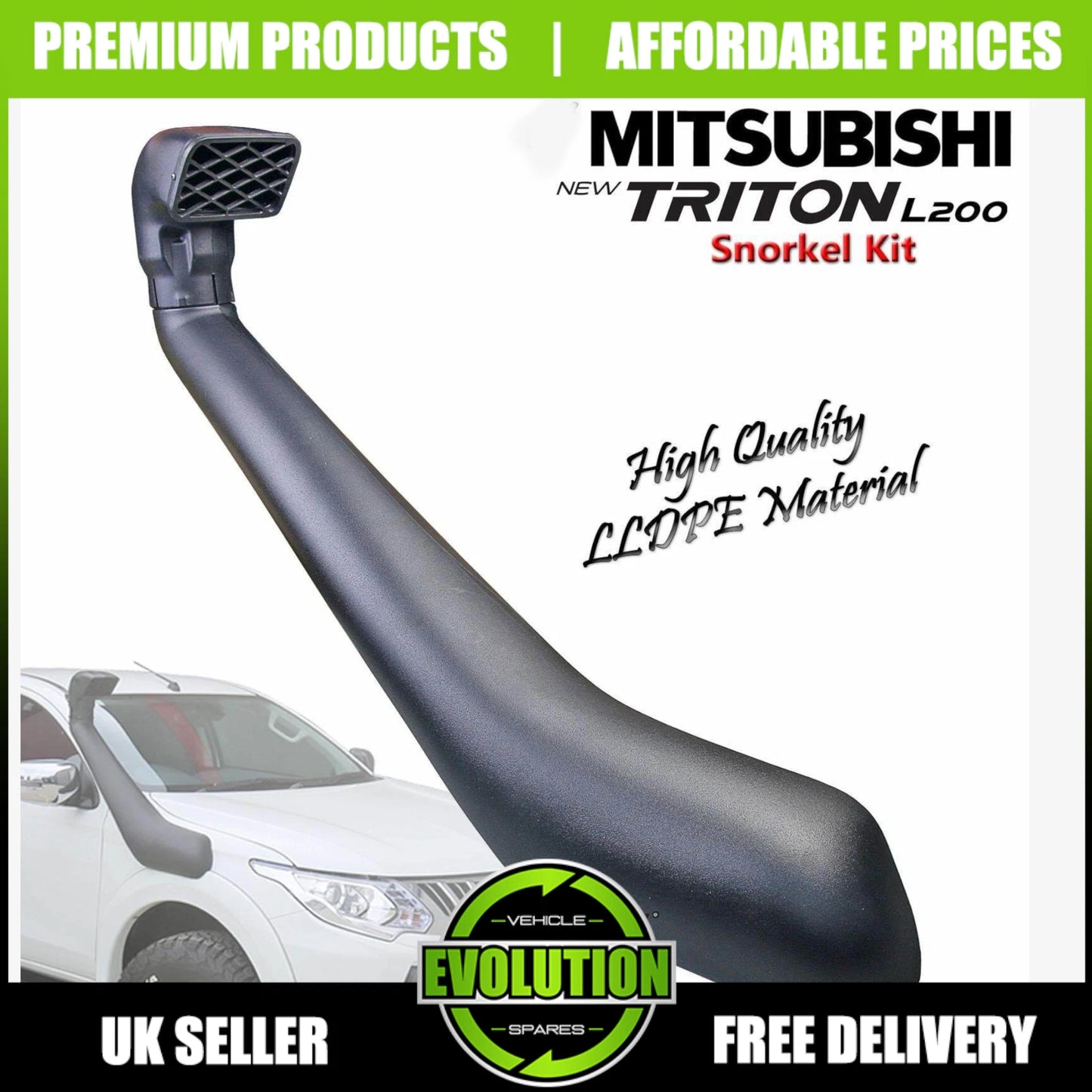 To fit Mitsubishi L200 2015-2019 MK5 Series 5 Snorkel Raised Air Intake Flow