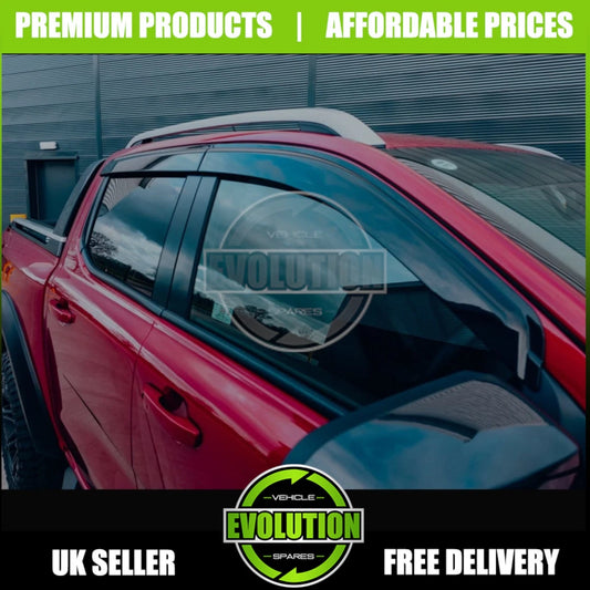 WIND RAIN SUN SMOKE GUARD DEFLECTORS GLOSS FITS NISSAN NAVARA NP300 2016-2022