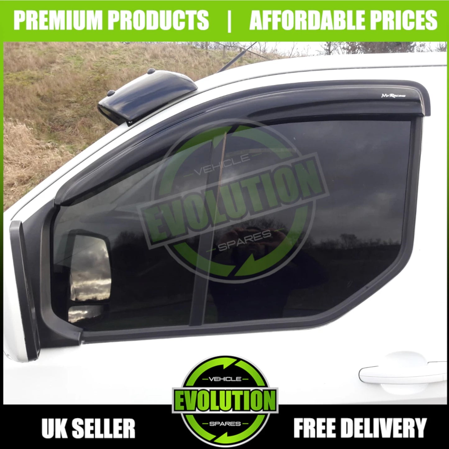WIND DEFLECTORS RAIN SMOKE TO FIT FORD TRANSIT CUSTOM TOURNEO MINIBUS 2013+