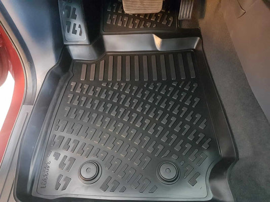 Rubber Floor Mats Tailored Deep Tray VW AMAROK DOUBLE CAB 2019 TO 2022