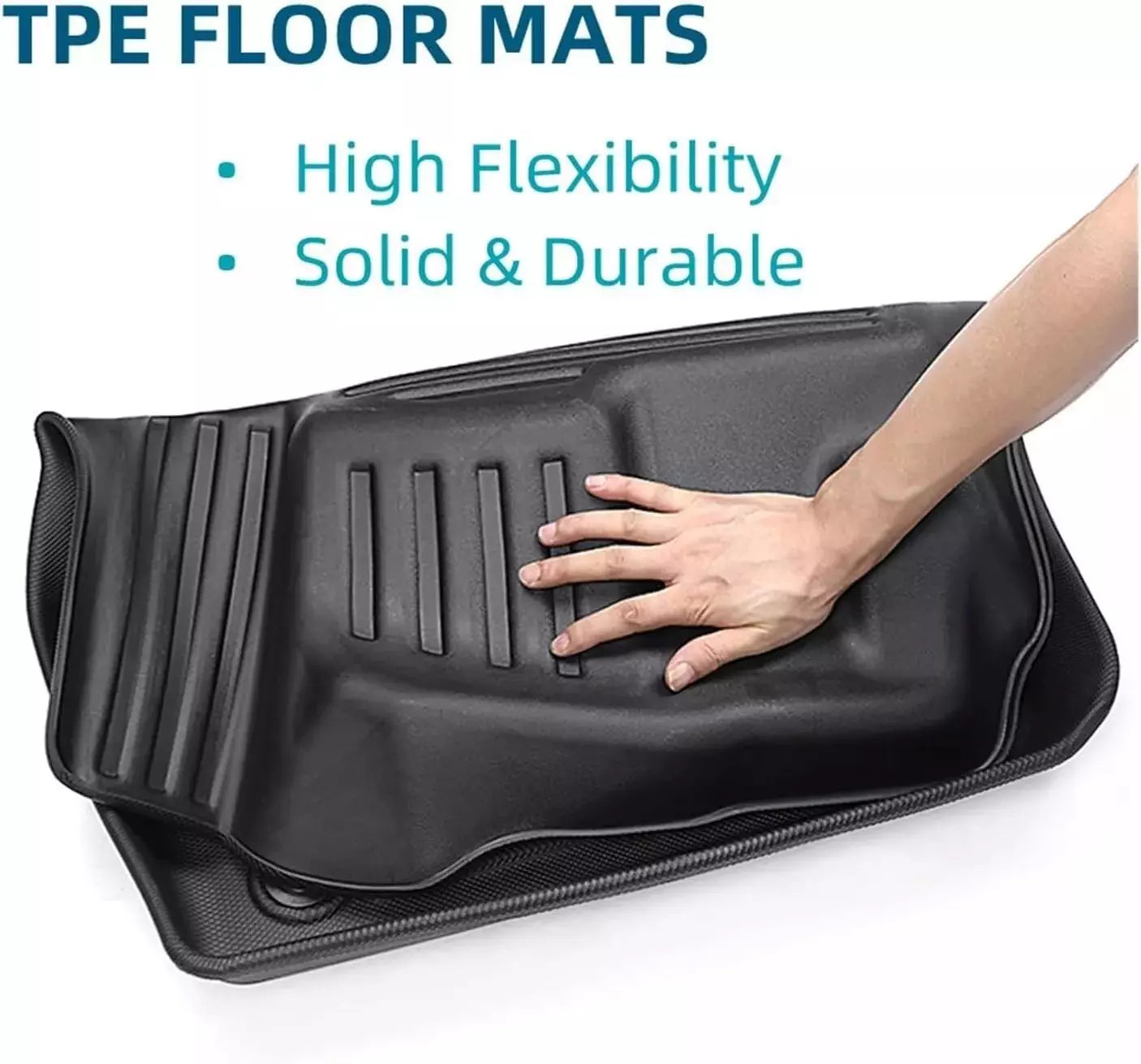 Rubber Floor Mats Deep Mud Heavy Duty Tailored 5D Moulded Toyota Hilux 2016-2024