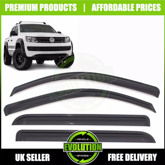 WIND RAIN SMOKE DEFLECTORS VISORS VW AMAROK 2010-2016 NEW EXTERNAL FIT