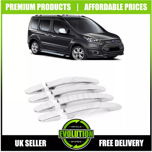 FITS TRANSIT CONNECT CHROME DOOR HANDLE SET HANDLES 2014-19 KIT STAINLESS STEEL