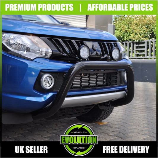 TO FIT MITSUBISHI L200 2015-2018 BLACK AXLE NUDGE A-BAR, BULL BAR GUARD