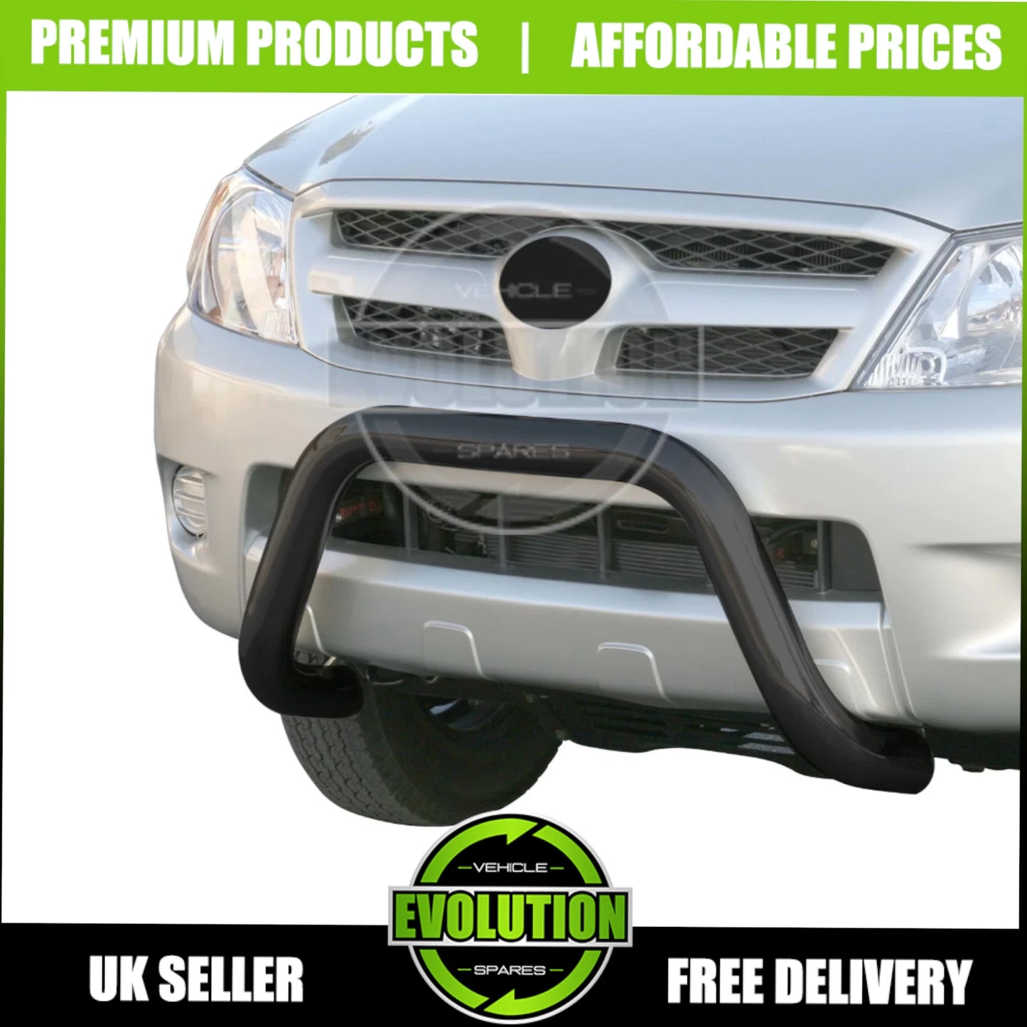 TO FIT TOYOTA HILUX VIGO 2005-2016 BLACK AXLE NUDGE A-BAR, BULL BAR GUARD