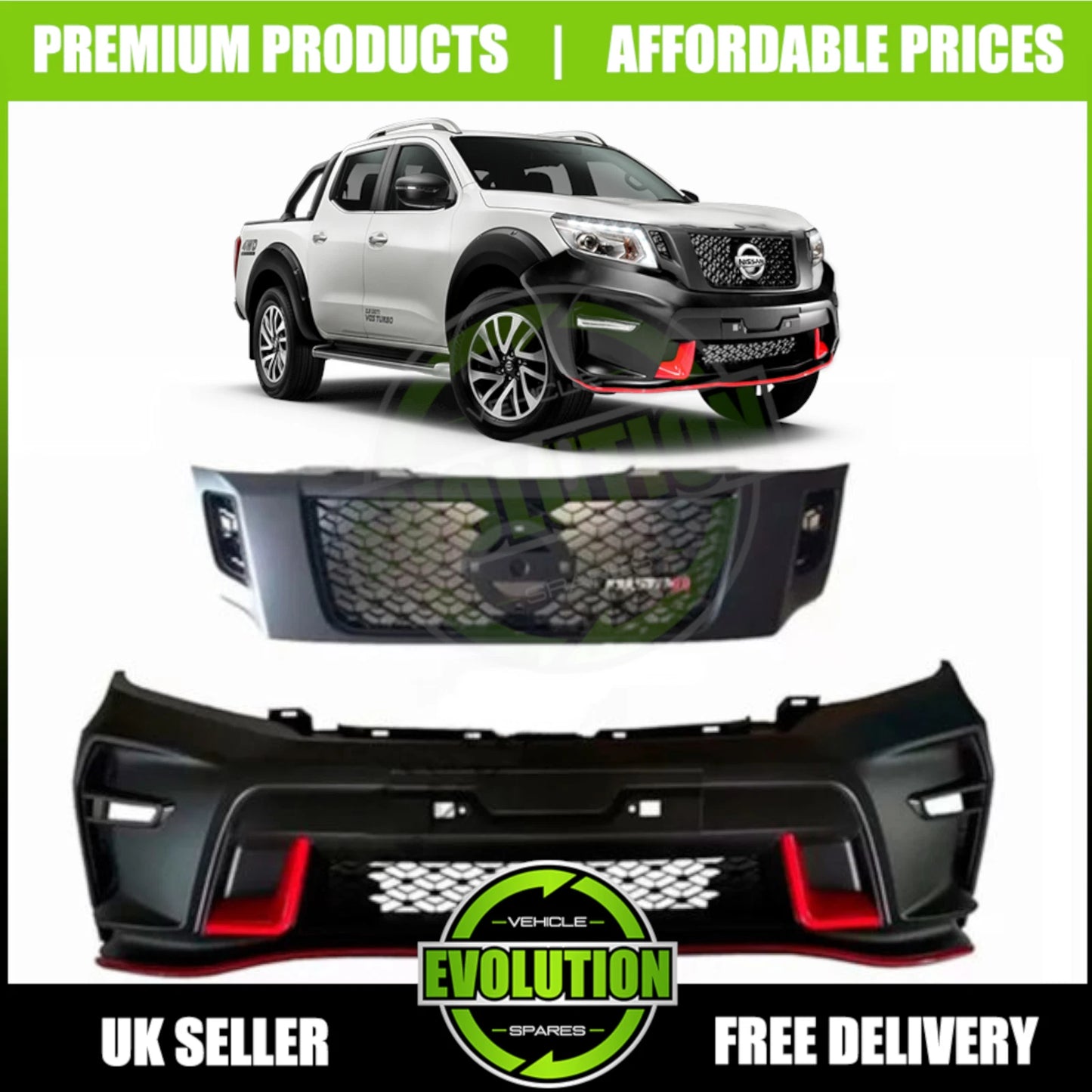 Front Bumper and Grille Nismo Up Grade Body Kit fits Nissan Navara 2016-2022