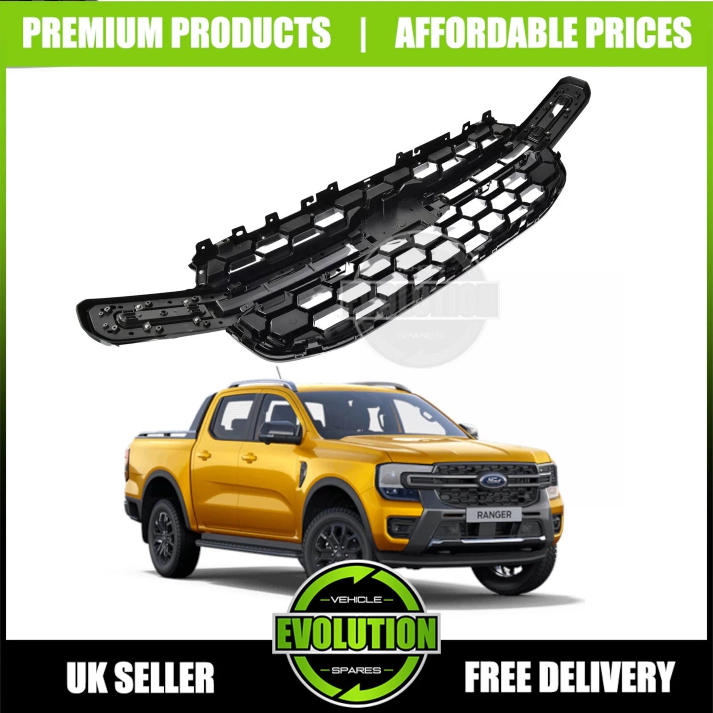 FRONT GRILL GRILLE OEM REPLACEMENT BLACK GREY FOR FORD RANGER  T9 2023-2025