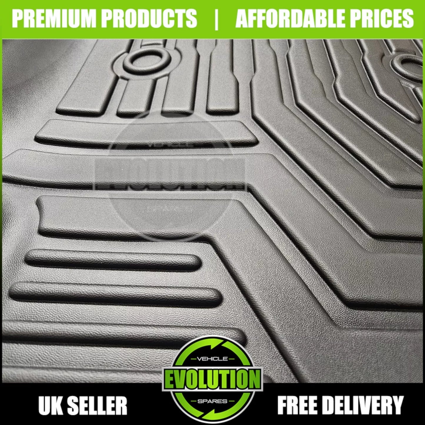 Rubber Floor Mats Deep Mud Heavy Duty Tailored 5D Moulded Toyota Hilux 2016-2024