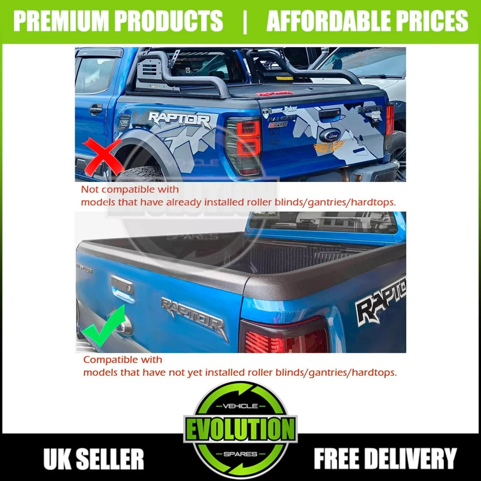 Ford Ranger T6 T7 T8 (2012-2022) Bed Rail & Tailgate Cap Protector Set