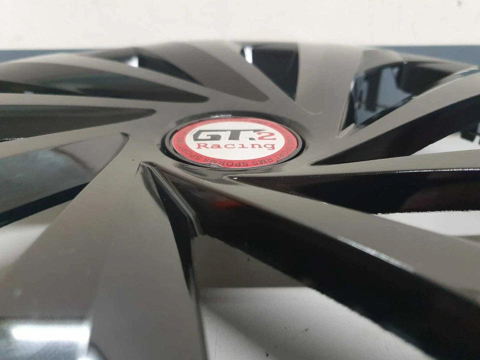 15" WHEEL TRIMS TO FIT FORD TRANSIT CUSTOM 2013-2021 4 HUB CAPS GLOSS BLACK