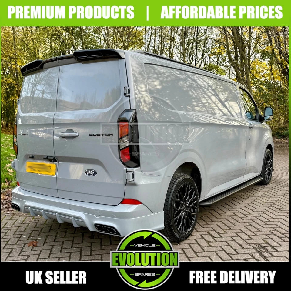 ROOF RAILS BARS BLACK RACK BAR ALUMINIUM FITS FORD TRANSIT CUSTOM 2023-- MK2