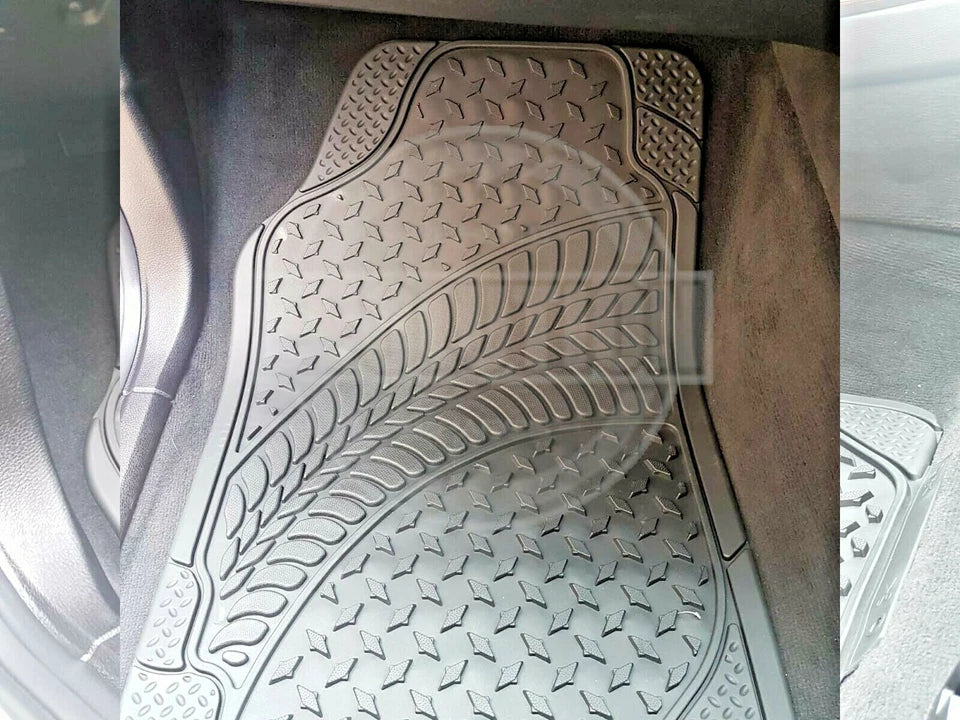 TO FIT Nissan NAVARA HEAVY DUTY BLACK RUBBER CAR MAT SET NON SLIP SET OF