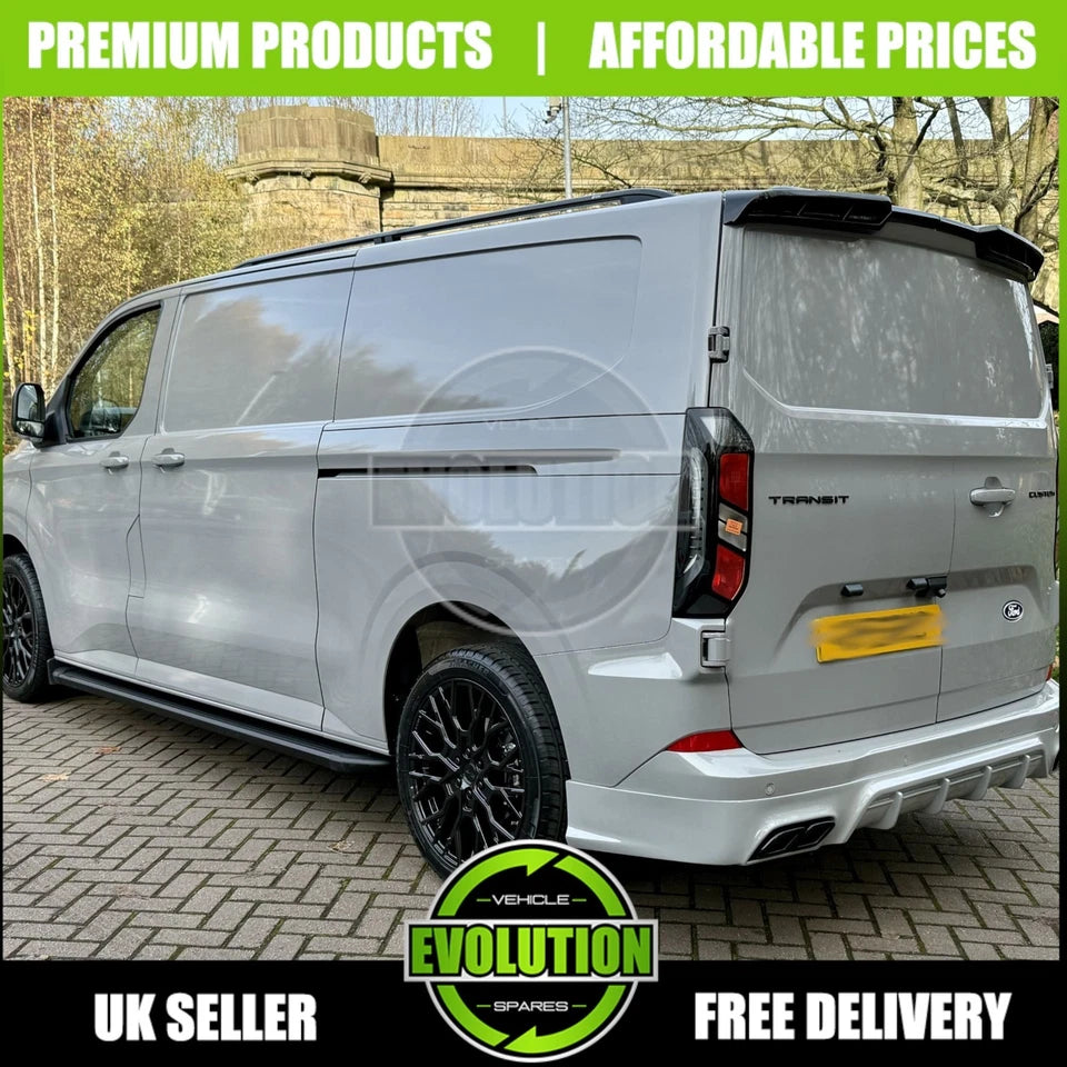 ROOF RAILS BARS BLACK RACK BAR ALUMINIUM FITS FORD TRANSIT CUSTOM 2023-- MK2