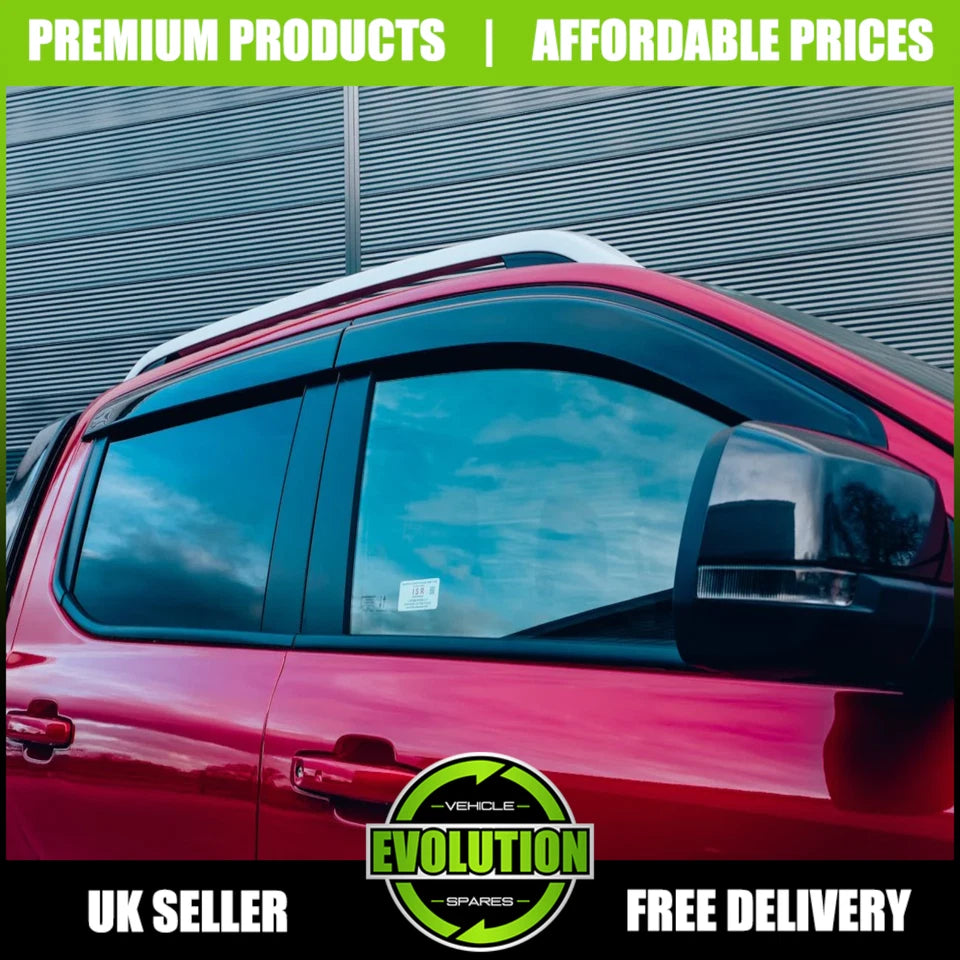 WIND RAIN SUN SMOKE GUARD DEFLECTORS GLOSS FITS NISSAN NAVARA NP300 2016-2022