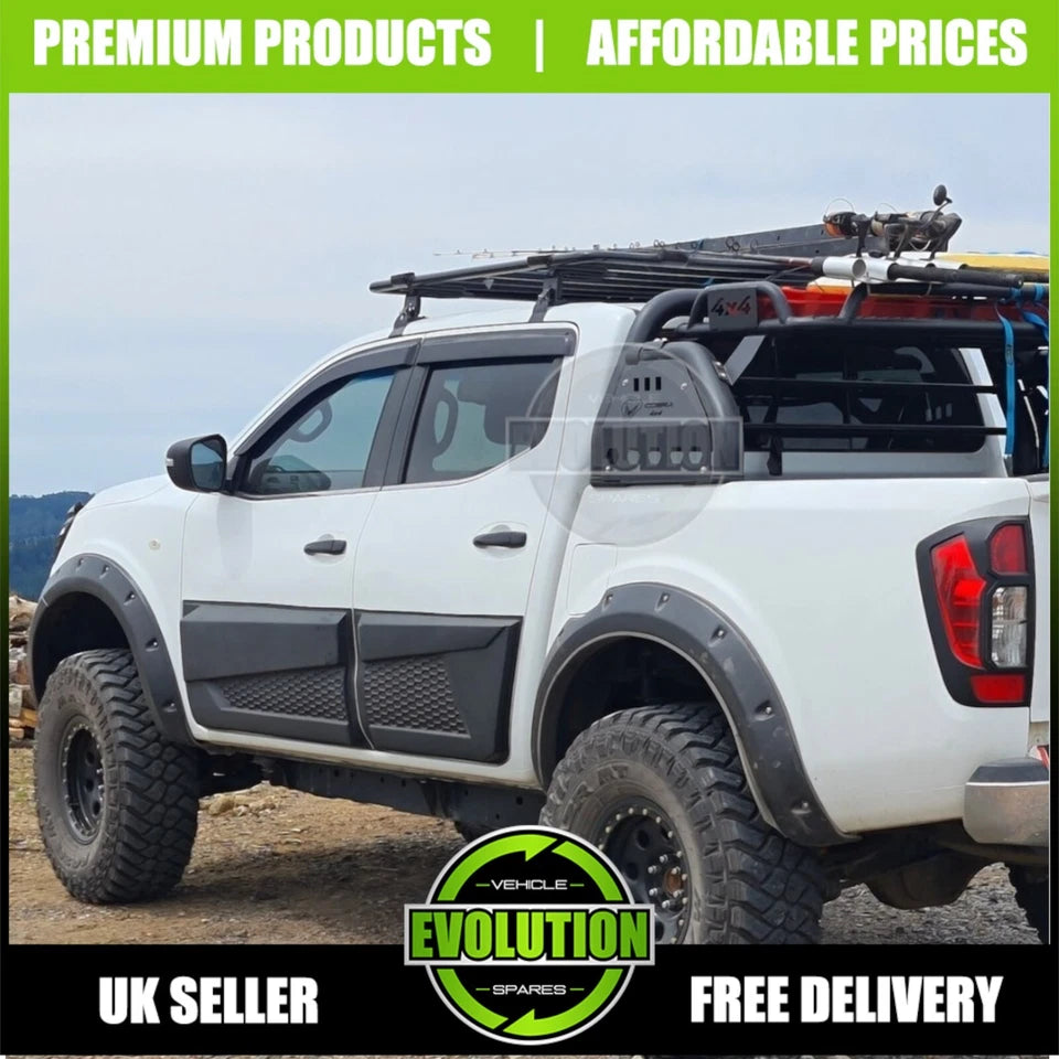 MATT BLACK SIDE DOOR BODY KIT CLADDING TRIM FITS Nissan Navara NP300 2016-2022