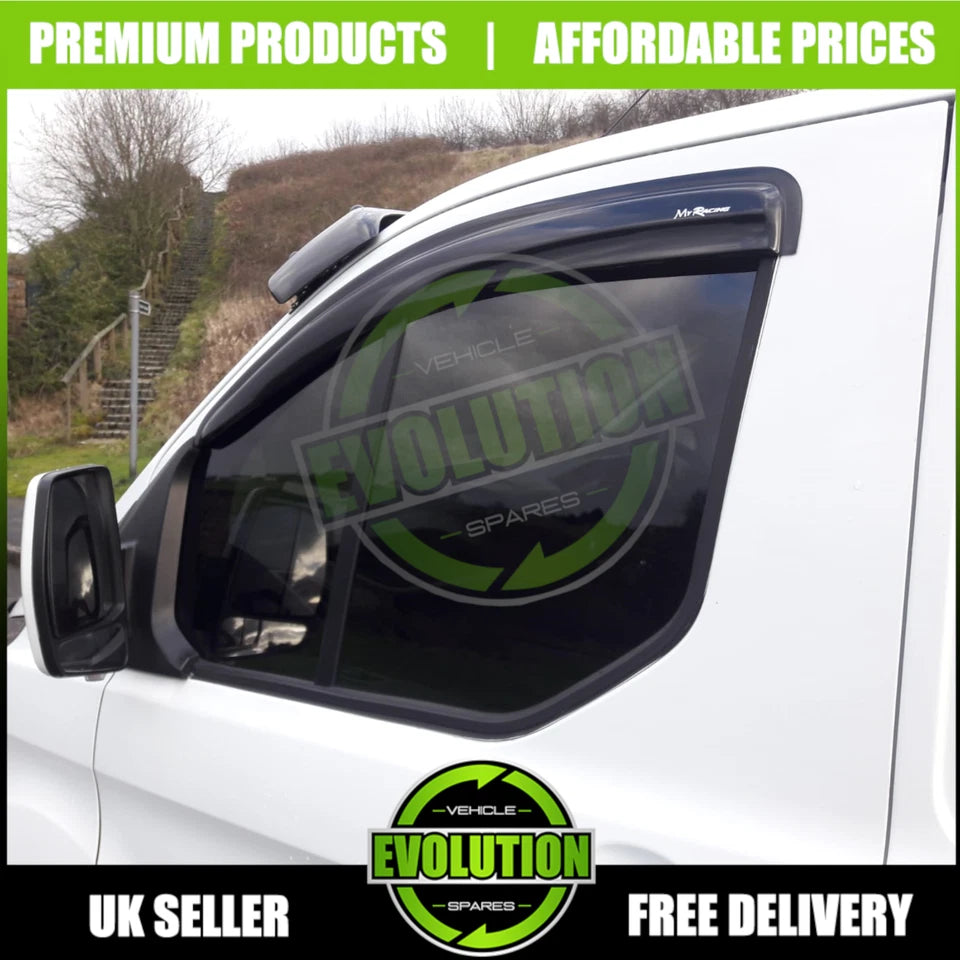 WIND DEFLECTORS RAIN SMOKE TO FIT FORD TRANSIT CUSTOM TOURNEO MINIBUS 2013+
