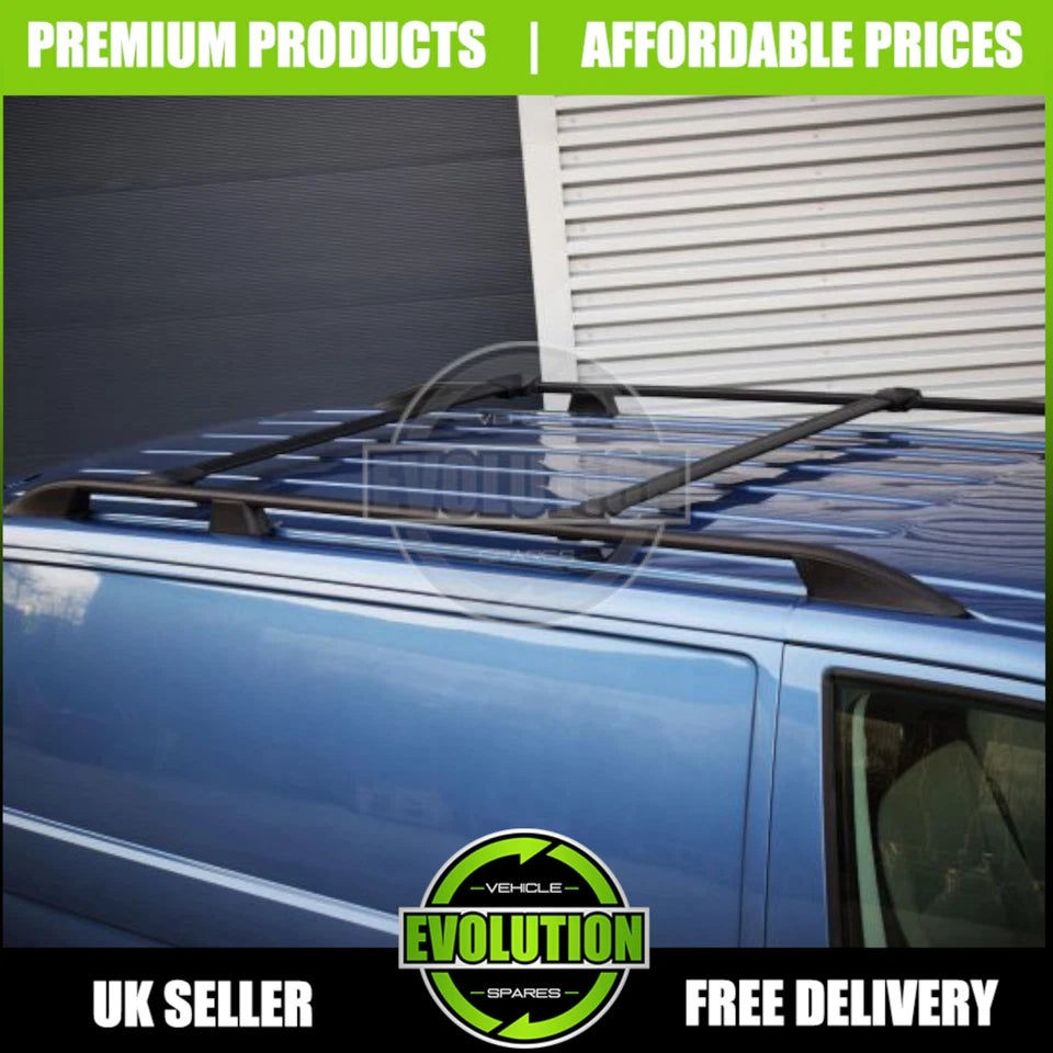 ROOF RACK RAILS & CROSS BARS SET SATIN BLACK FITS FORD TRANSIT CONNECT 2003-2014