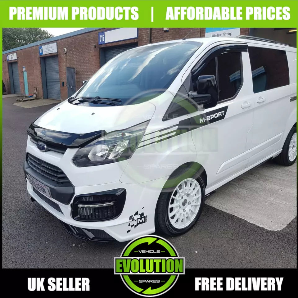 WIND RAIN SMOKE DEFLECTORS TO FIT FORD TRANSIT CUSTOM 13-22 VISORS EXTERNAL FIT