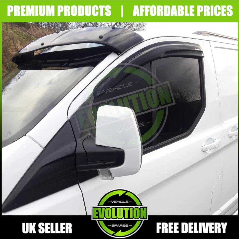 WIND DEFLECTORS RAIN SMOKE TO FIT FORD TRANSIT CUSTOM TOURNEO MINIBUS 2013+