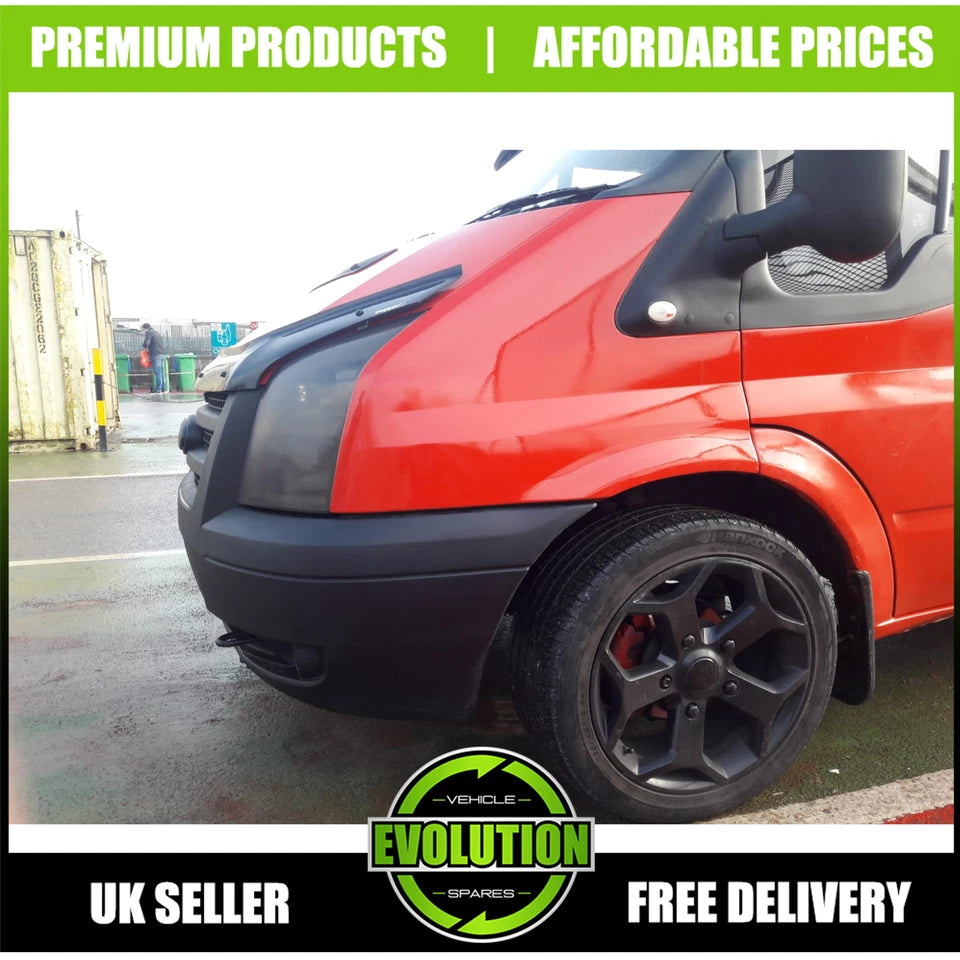 TO FIT FORD TRANSIT BLACK SOLID SUNVISOR & BONNET GUARD MK7 07-13 SET OF 2