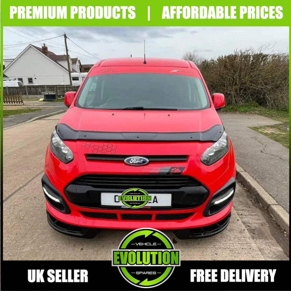 BONNET GUARD BUG DEFLECTOR BRA GLOSS BLACK FITS FORD TRANSIT CONNECT 2014-2018