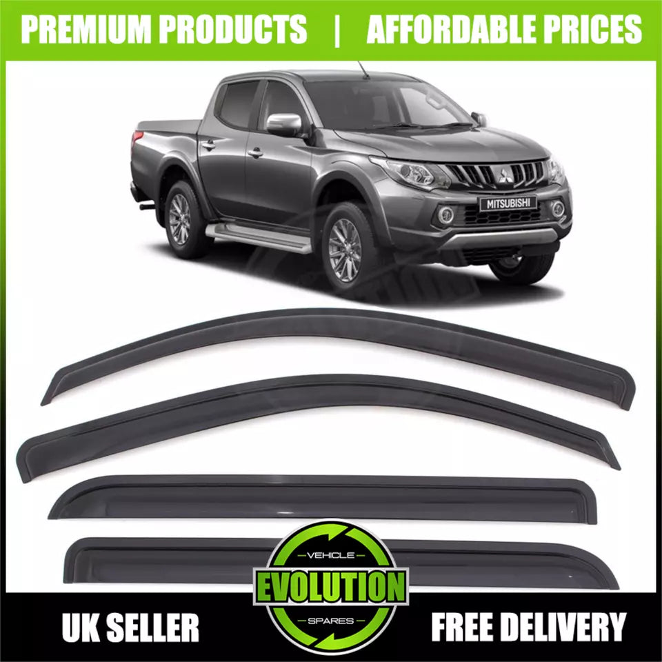 WIND RAIN SMOKE DEFLECTORS GLOSS VISORS Mitsubishi L200 Triton MK5 2015-2023