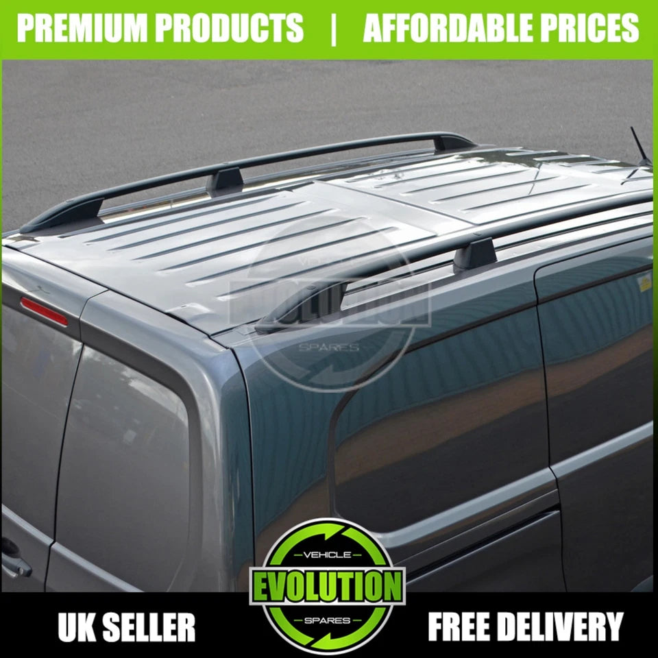 ROOF RAILS BARS RACK BLACK ALUMINIUM FOR FORD TRANSIT CONNECT 2003-2014 SWB