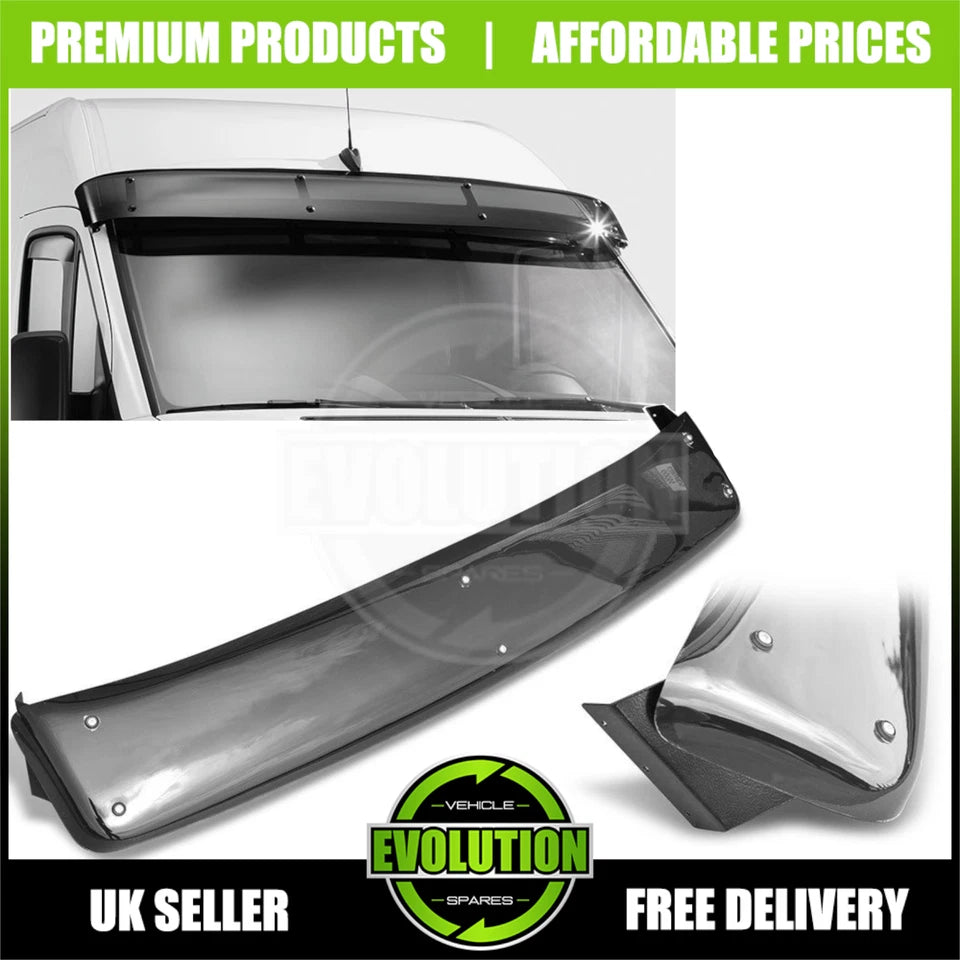 SOLID SUNVISOR SUN VISOR DEFLECTOR GLOSS BLACK FIT FORD TRANSIT MK6 MK7 00-2013