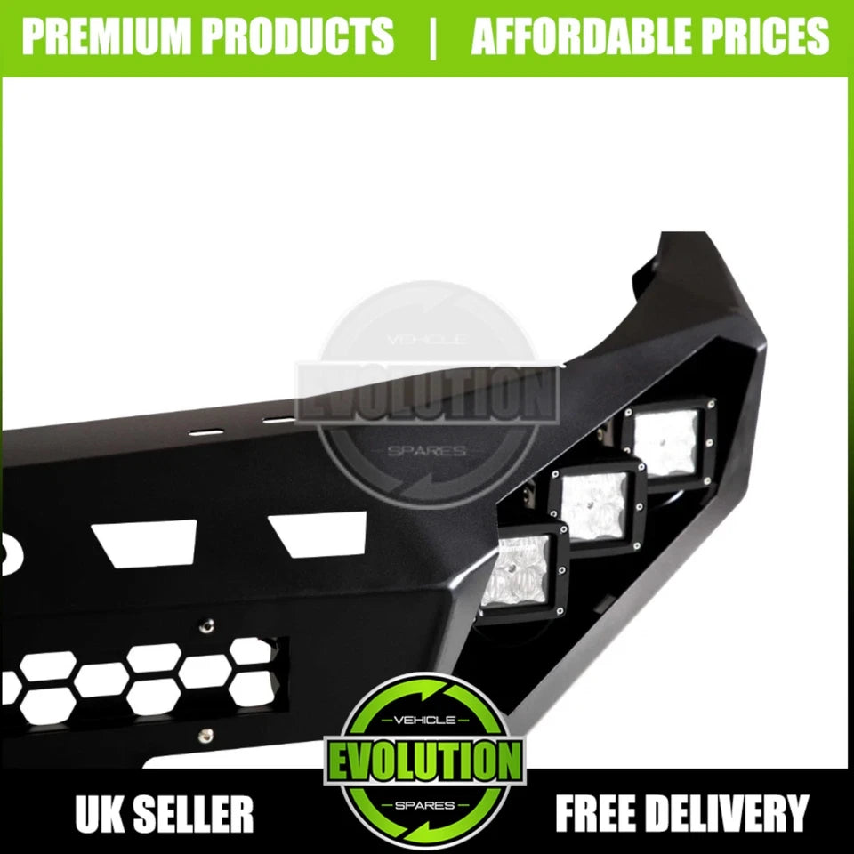 FRONT BUMPER WINCH HEAVY DUTY BLACK STEEL 4X4 FOR NISSAN NAVARA D23 NP300 2016-2022