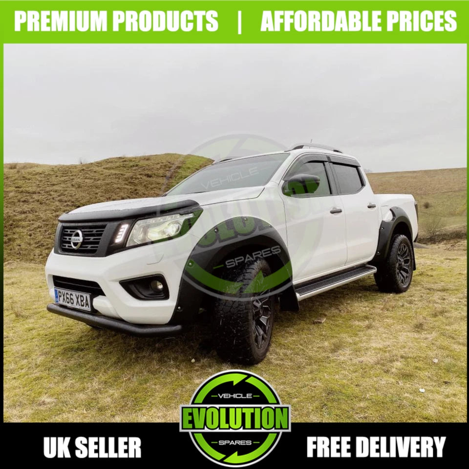 MATTE BLACK Front Headlight Cover Trims surround FITS Nissan NAVARA NP300 2016-2022