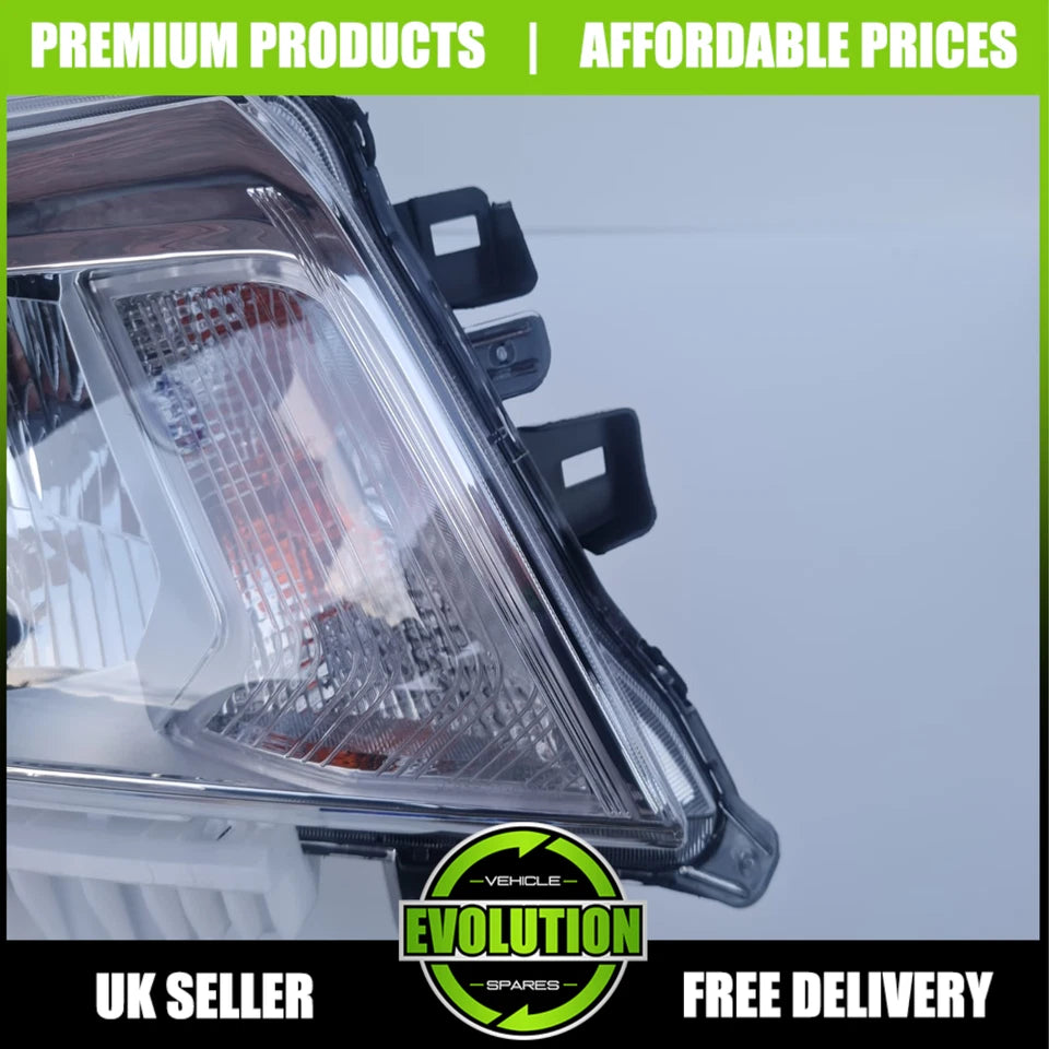 Headlight Chrome Head lamps Drivers light Halogen Fits Nissan NP300 Navara 2016-2022