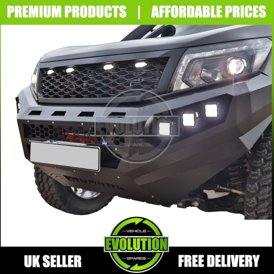 FRONT BUMPER WINCH HEAVY DUTY BLACK STEEL 4X4 FOR NISSAN NAVARA D23 NP300 2016-2022